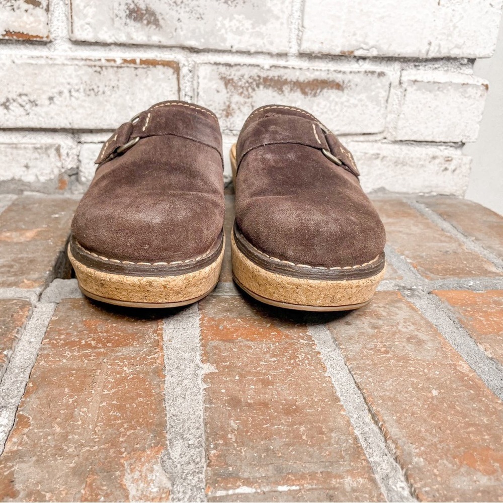 Clarks Elements Brown Leather Cork Platform Mules… - image 8